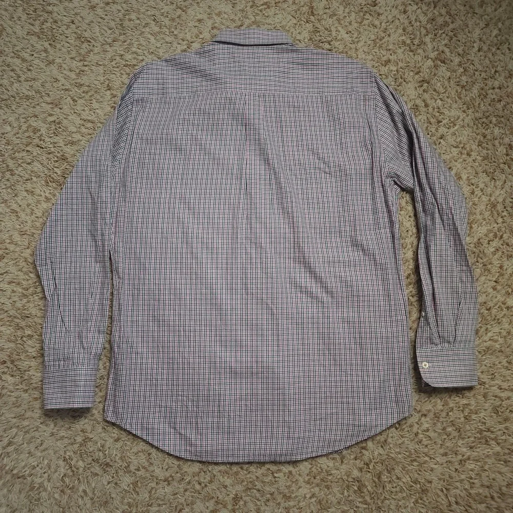 Peter‎ Millar Pink Plaid Mens L Oxford Long Sleeve Button Up Casual Shirt - Picture 6 of 6